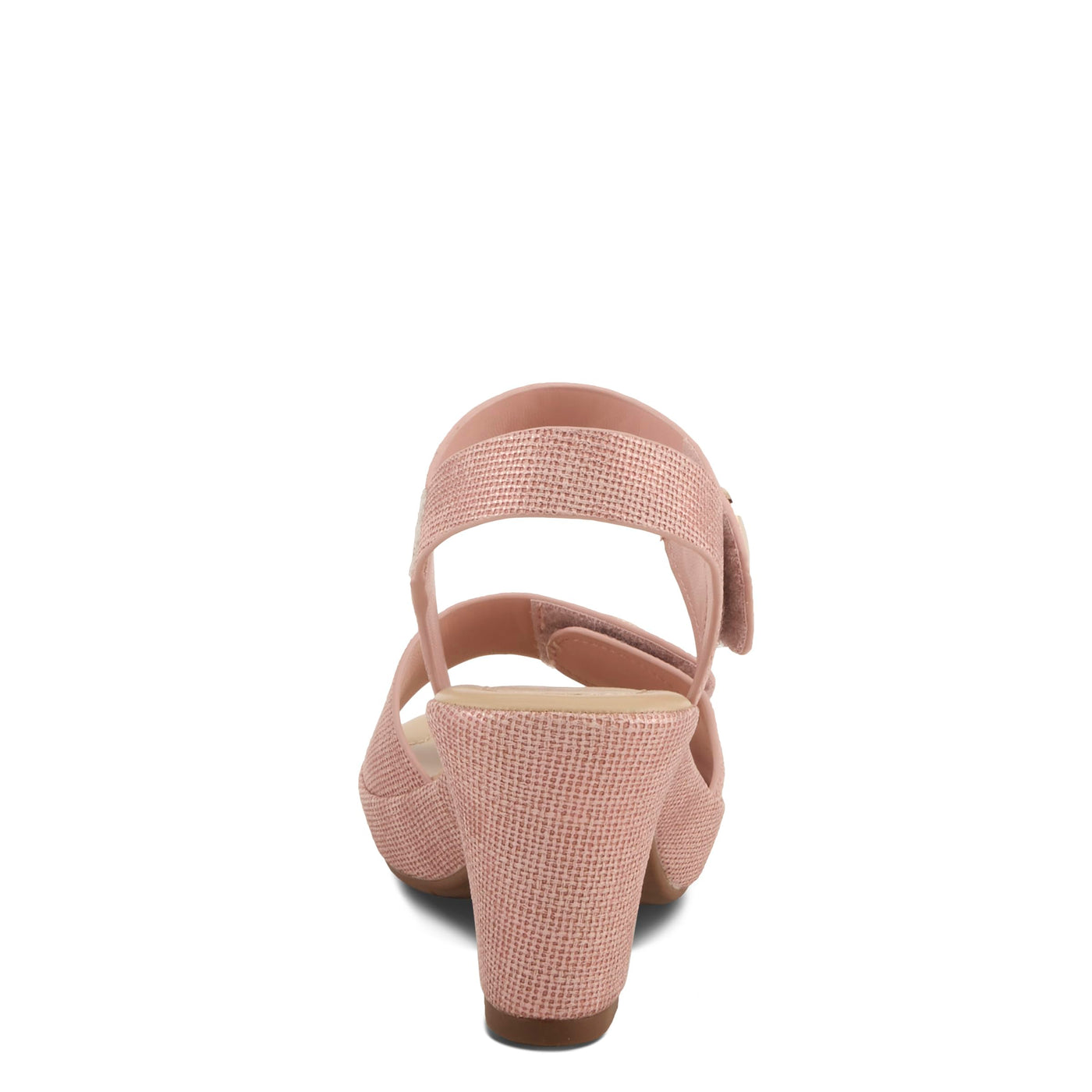 PATRIZIA Women's DADE-WOVEN Hook and Loop Sandals - Textured Faux Leather with Gold Button Accents, Adjustable Fit BLUSH EU 38 / US 7.5-8