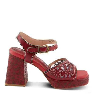 Spring Step L'Artiste Women's SAVYCHIC Platform Sandals - Open Toe, Leather and Mesh, Hook and Loop Closure Red EU 40 / US 9