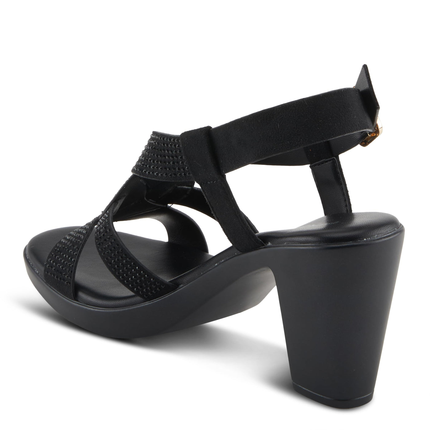 PATRIZIA Women's DRINA Slingback Cross-Over Heeled Sandals Black EU 39 / US 8.5