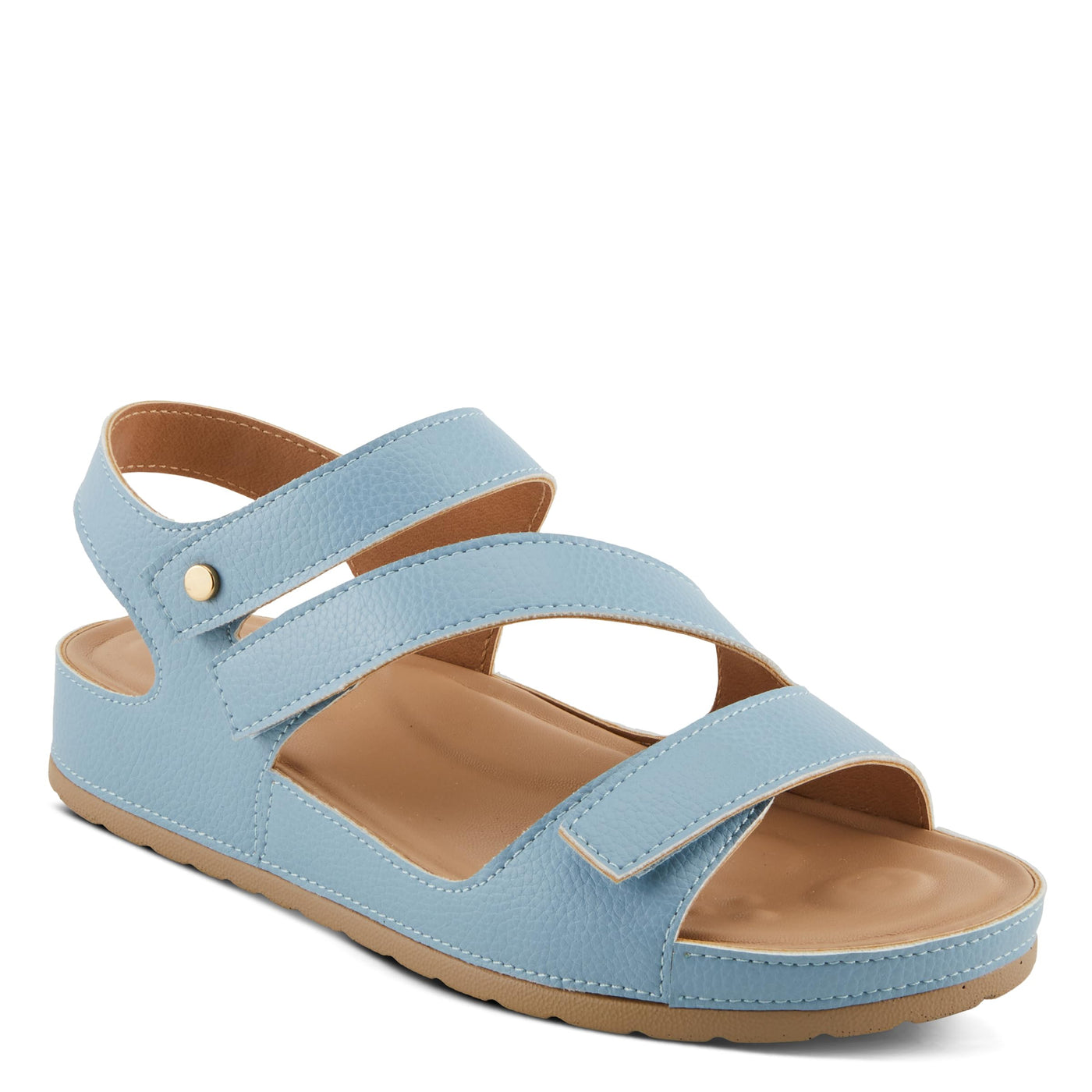 PATRIZIA Women's AREZA Asymmetrical Slingback Flat Sandal Light Denim Blue EU 38 / US 7.5-8