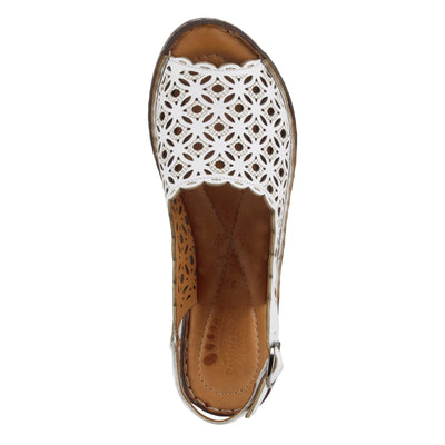 Spring Step Women's Belizana Wedge Sandal, White Leather, 9