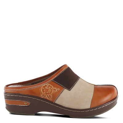 Spring Step L'Artiste Women's Woodside Leather Open Back Clog Camel Multi EU 37 / US 6.5-7