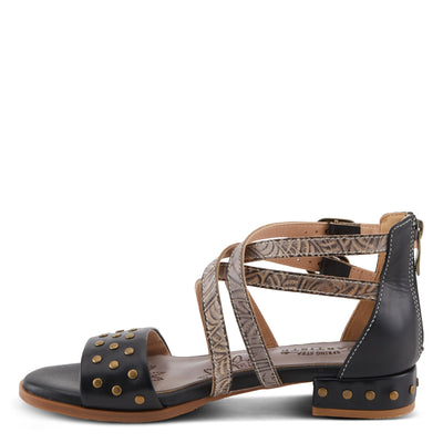 Spring Step L'Artiste Women's Carys High-Energy Stud Detail Sandals - Stylish, Snug Fit for Adventures Black EU 35 / US 5