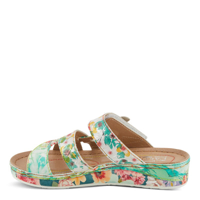 Spring Step L'Artiste Women's CAIMANALA Floral Slide Sandals with Adjustable Closure Mint Green Multi EU 37 / US 6.5-7