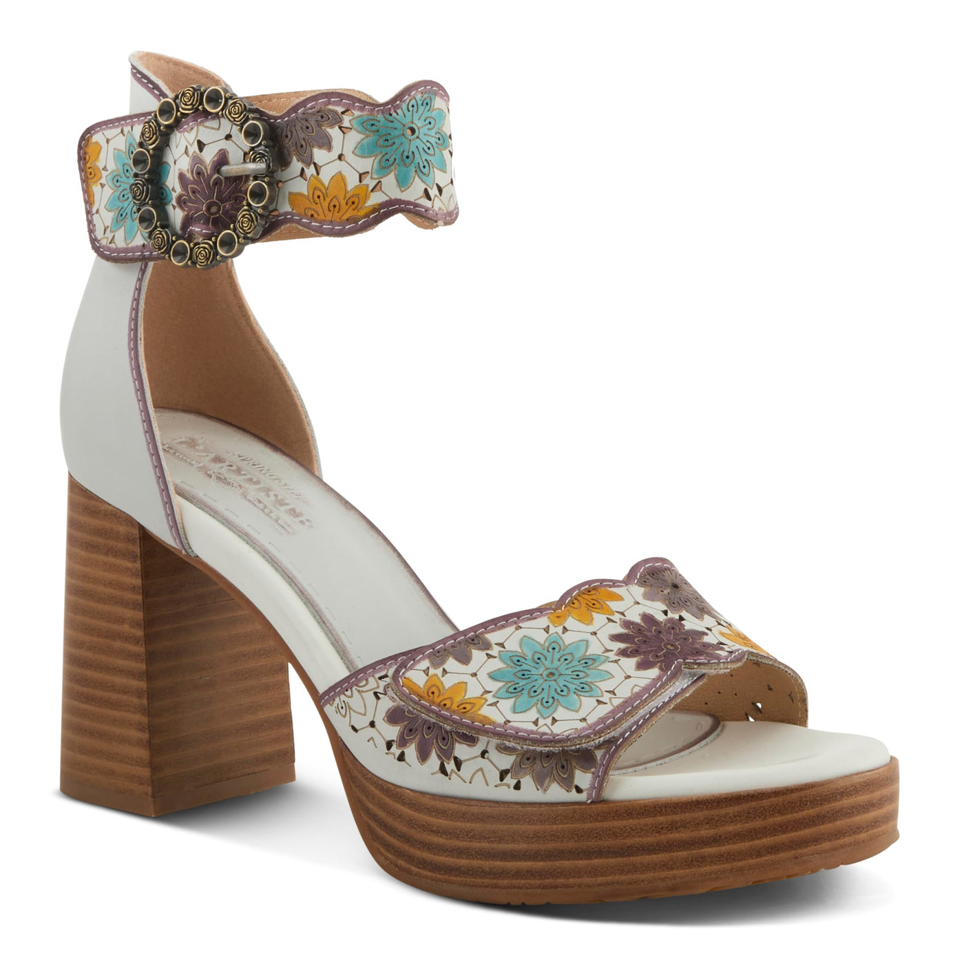 L'Artiste by Spring Step Women's Bangles Sandal, White Multi, 7.5-8