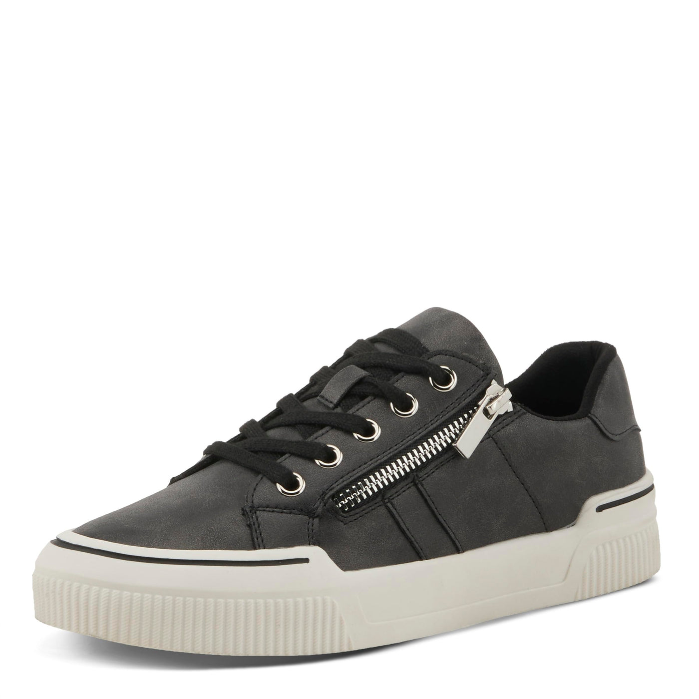 PATRIZIA Women's DARAH Fashion Sneakers with Functional Zipper, Lace Keeper, and Comfortable Fit