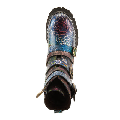 Spring Step L'Artiste Women's Rosaleen Leather Bootie Blue Multi EU 36 / US 5.5-6