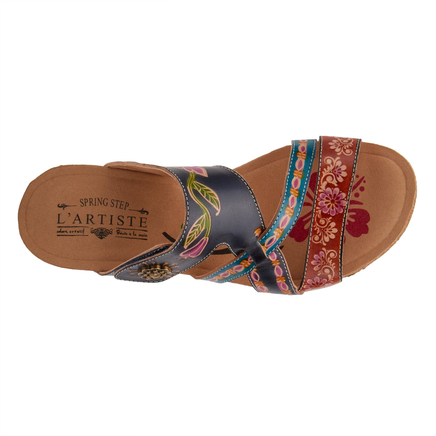 L�Artiste by Spring Step Women's SWAN Slipper, Navy Multi, 5.5-6