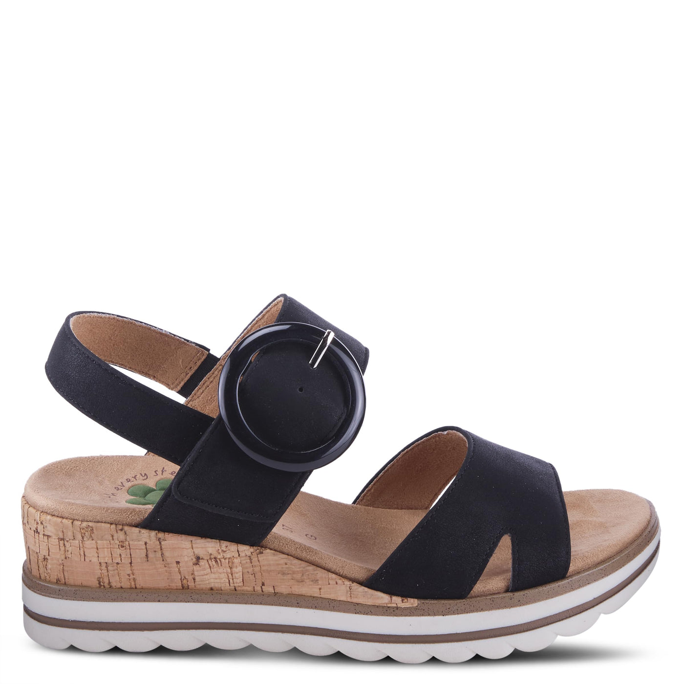 Spring Step Women's Loriya Slingback Wedge Sandal Black EU 39 / US 8.5