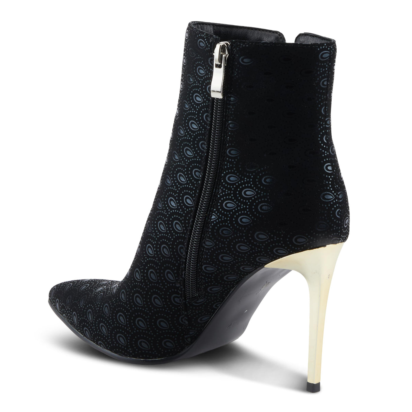 Azura Women's LUMINOUS Stylish Ankle Booties with Shimmer Finish, Comfortable Block Heel, and Zipper Closure Black EU 37 / US 6.5-7