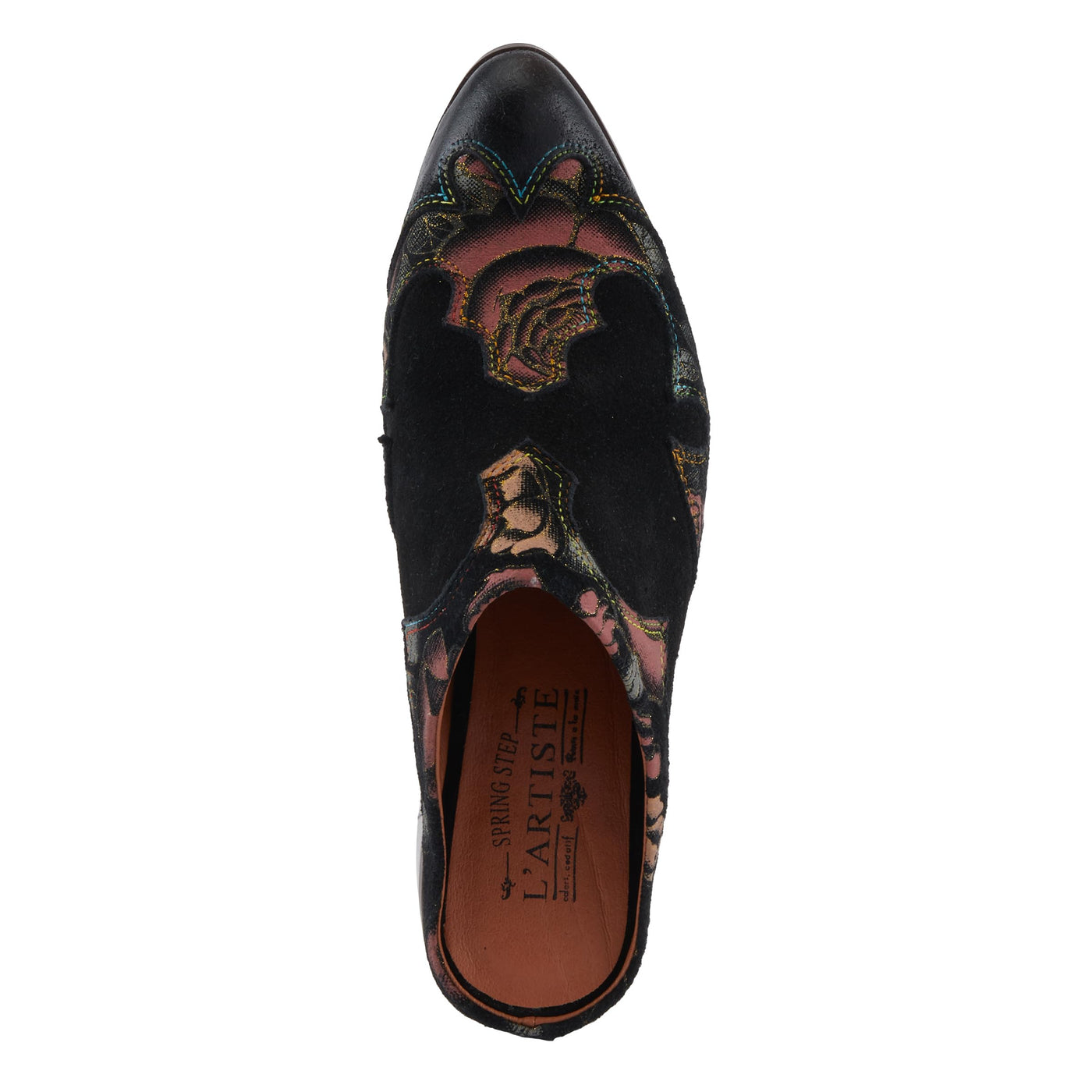 Spring Step L'Artiste Ladyslide-Shine Women's Floral Glitter Slide - Bold Western-Glam Style, Comfortable Statement Shoes