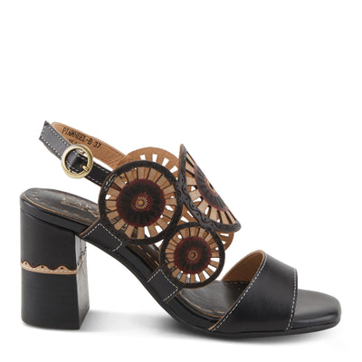 L'Artiste by Spring Step Women's Pinwheel Sandal, Black, 5.5-6