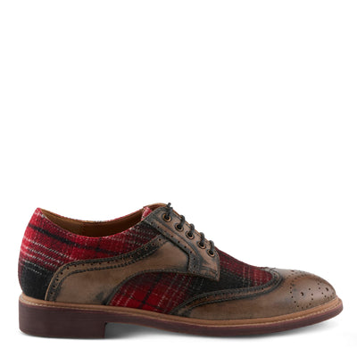 Spring Step L'Artiste Men's Thavo-Plaid Leather Oxford Shoes Grey Multi EU 43 / US 9.5-10