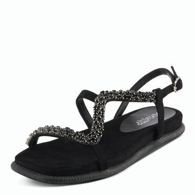 PATRIZIA Women's SHINYQUEEN Flat Sandals Black EU 39 / US 8.5