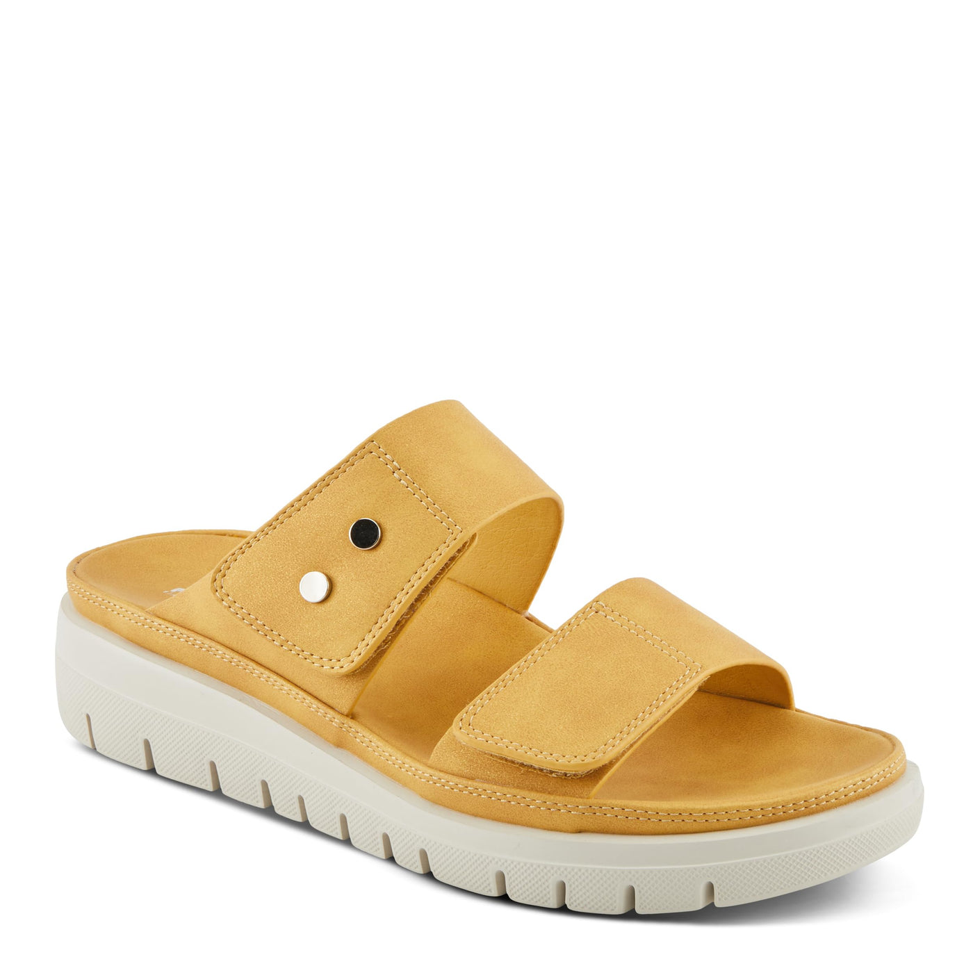 Flexus Women's BUTTONY Slide Wedge Sandals Mustard EU 41 / US 9.5-10