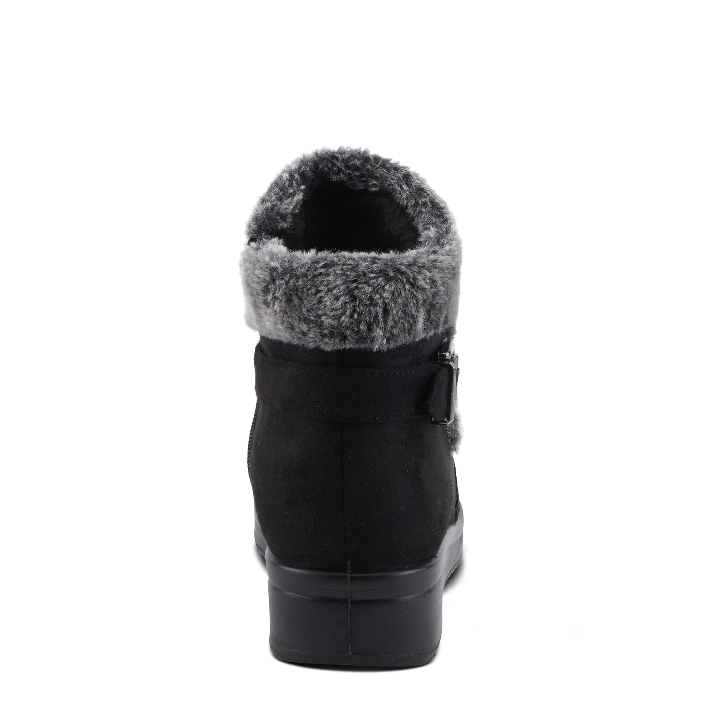 Flexus Santuzza Women's Waterproof Microsuede Bootie with Faux Fur, Flexible Sole, Decorative Buckle, and Zipper Closure – Vegan-Friendly, Cold Weather Comfort