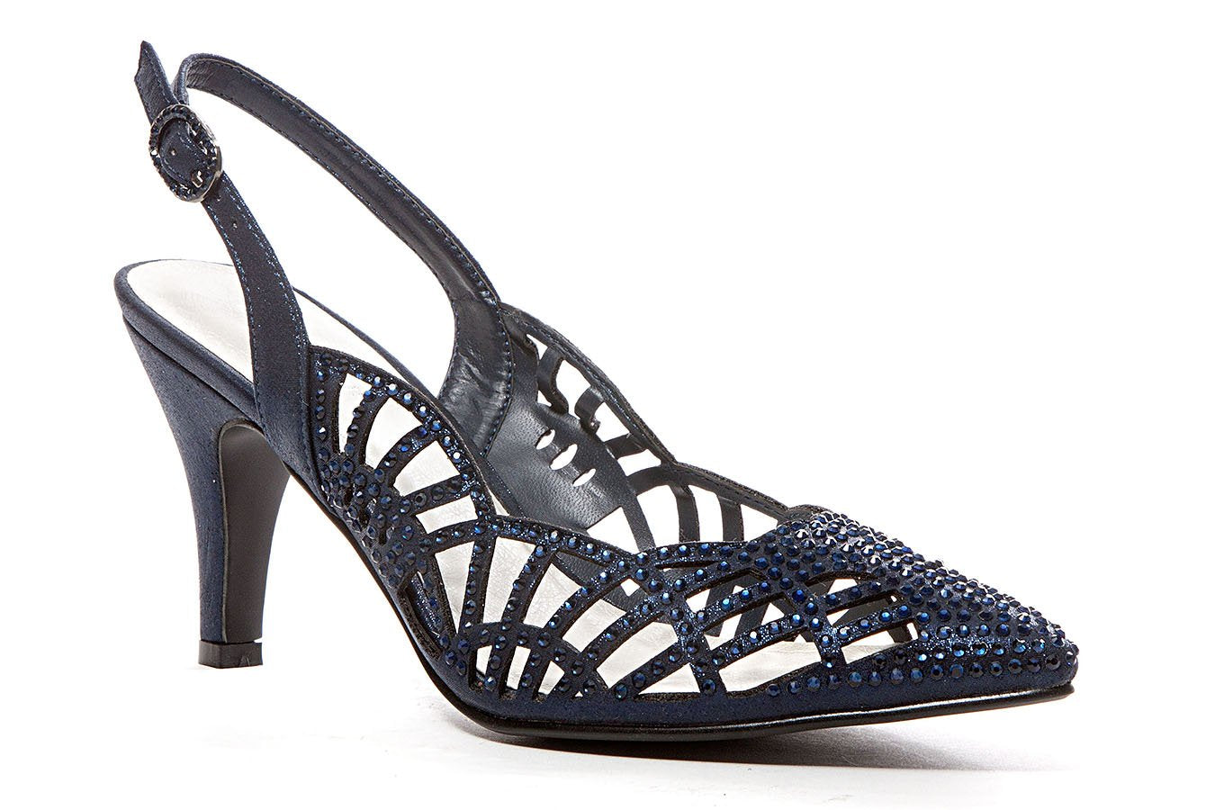 LADY COUTURE Dressy Sling Back Closed Toe, ESTER NAVY 35