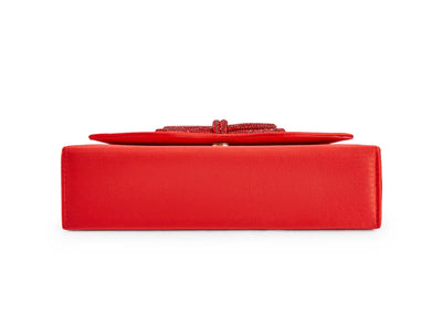 Lady Couture AMY Rhinestone Bow Handbag, Red