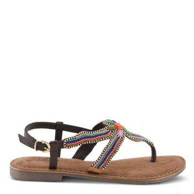 Azura Women's Cartwheel Gladiator Flat Sandal with Jewels and Crystals Rainbow EU 39 / US 8.5