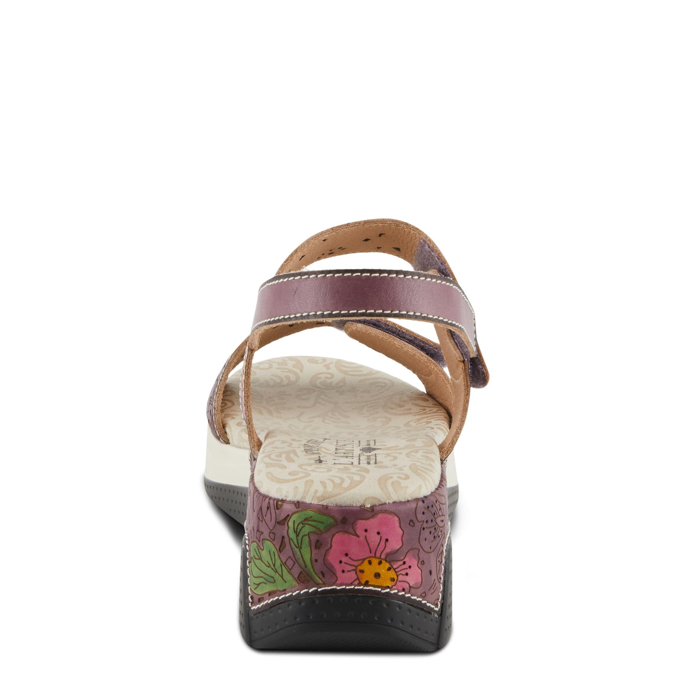 Spring Step L'Artiste Women's CAITLINA - Hand-Painted Floral Athleisure Sandals for Women Plum Multi EU 35 / US 5