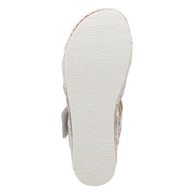Spring Step L'Artiste Women's Caiman Slide Sandal Silver Multi EU 41 / US 9.5-10