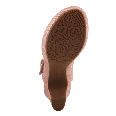 PATRIZIA Women's DADE-WOVEN Hook and Loop Sandals - Textured Faux Leather with Gold Button Accents, Adjustable Fit BLUSH EU 38 / US 7.5-8