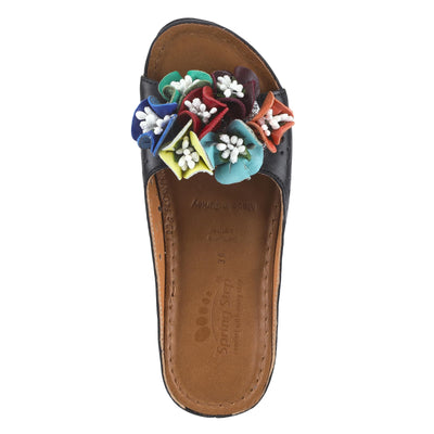 Spring Step Women's Flowerchild Slide Sandal Black EU 41 / US 9.5-10