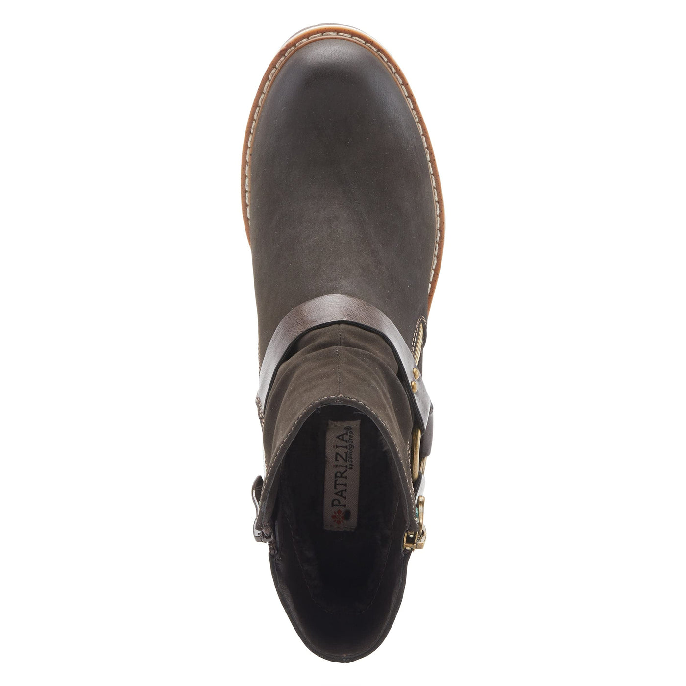 PATRIZIA Spring Step Firewood Booties for Women - Ladies Ankle Boots with Zipper Closure - Vegan Leather Womens Boots for Outdoor - Chocolate Brown EU 36 / US 5.5-6
