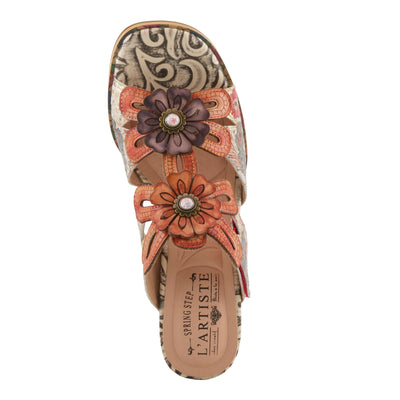 L'Artiste by Spring Step Women's Alania Sandal, Orange Multi, 7.5-8