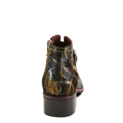 Spring Step L'Artiste Georgiana-Scope Booties for Women - Ankle Boots with Zipper Closure - Hand-Painted Ladies Boots for Outdoor - Olive Multi EU 42 / US 10.5-11