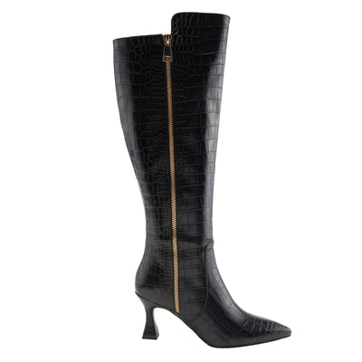 PATRIZIA Women's Wowie Boots Black Croco EU 42 / US 10.5-11