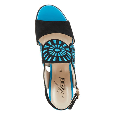 Azura Women's Embroidery Slingback Sandal Black Multi EU 39 / US 8.5