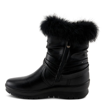 Flexus Women's YAMINA Platform Booties with Faux Fur Shaft, Lug Sole, and Inner Zipper Closure
