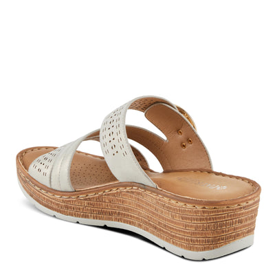 PATRIZIA Women's SHARONDA Asymmetrical Slide Wedge Sandals Silver EU 38 / US 7.5-8