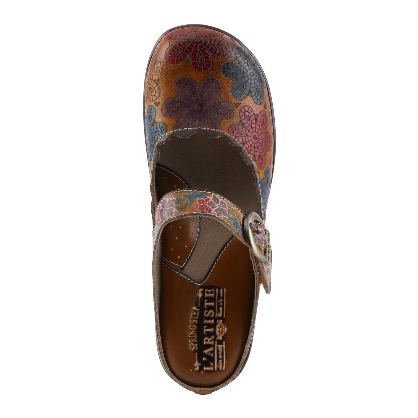 L'Artiste by Spring Step Women's Flochino Clog, Tan Multi, 5