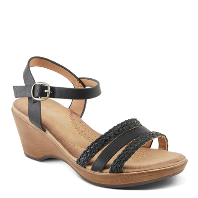 PATRIZIA Women's ZINOVIA Braided Strap Wedge Sandals Black Multi EU 41 / US 9.5-10