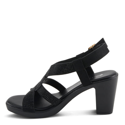 PATRIZIA Women's DRINA Slingback Cross-Over Heeled Sandals Black EU 39 / US 8.5
