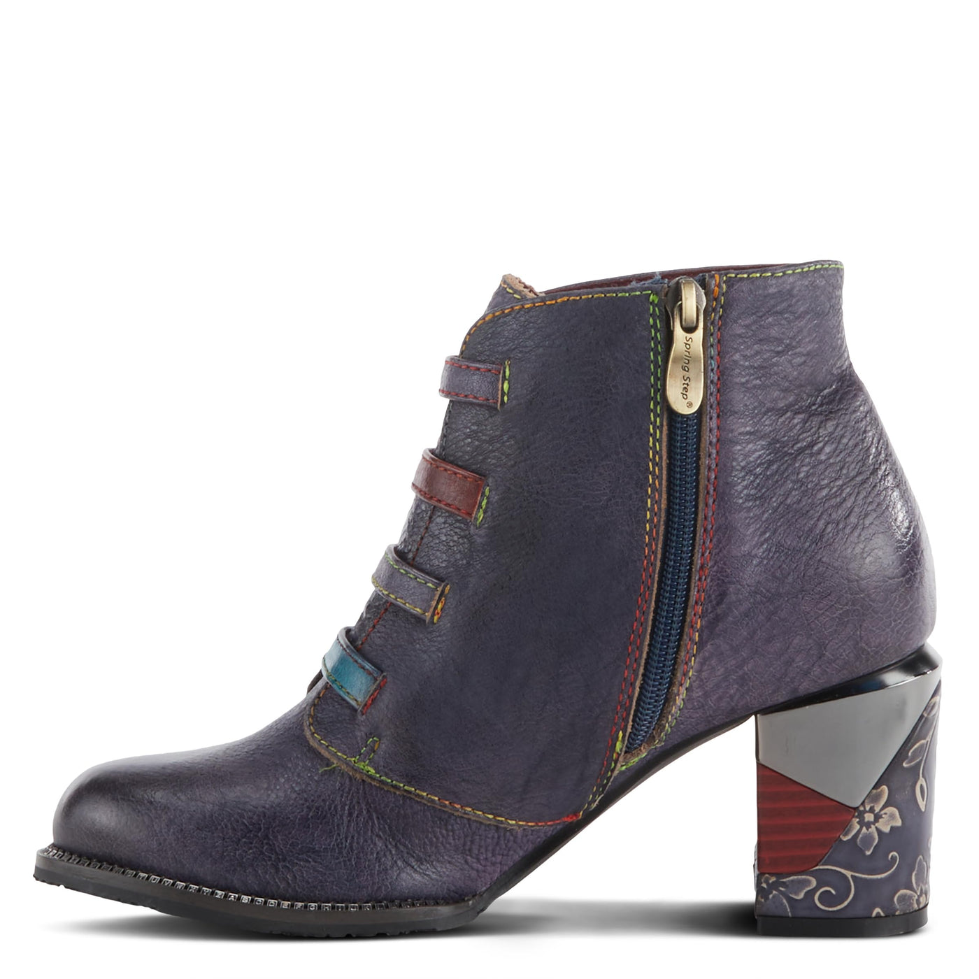 Spring Step L'Artiste Women's Maleeka Leather Mid Calf Boot Purple Multi EU 36 / US 5.5-6