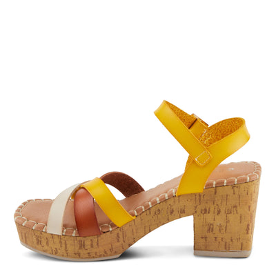 PATRIZIA Women's SANDRINE Quarter Strap Cork Platform Sandals Mustard Multi EU 40 / US 9