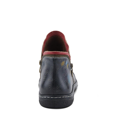 Spring Step L'Artiste Chesapeake Women's Floral Bootie - Painted Flowers, Burnished Leather, Bohemian Style Black EU 40 / US 9