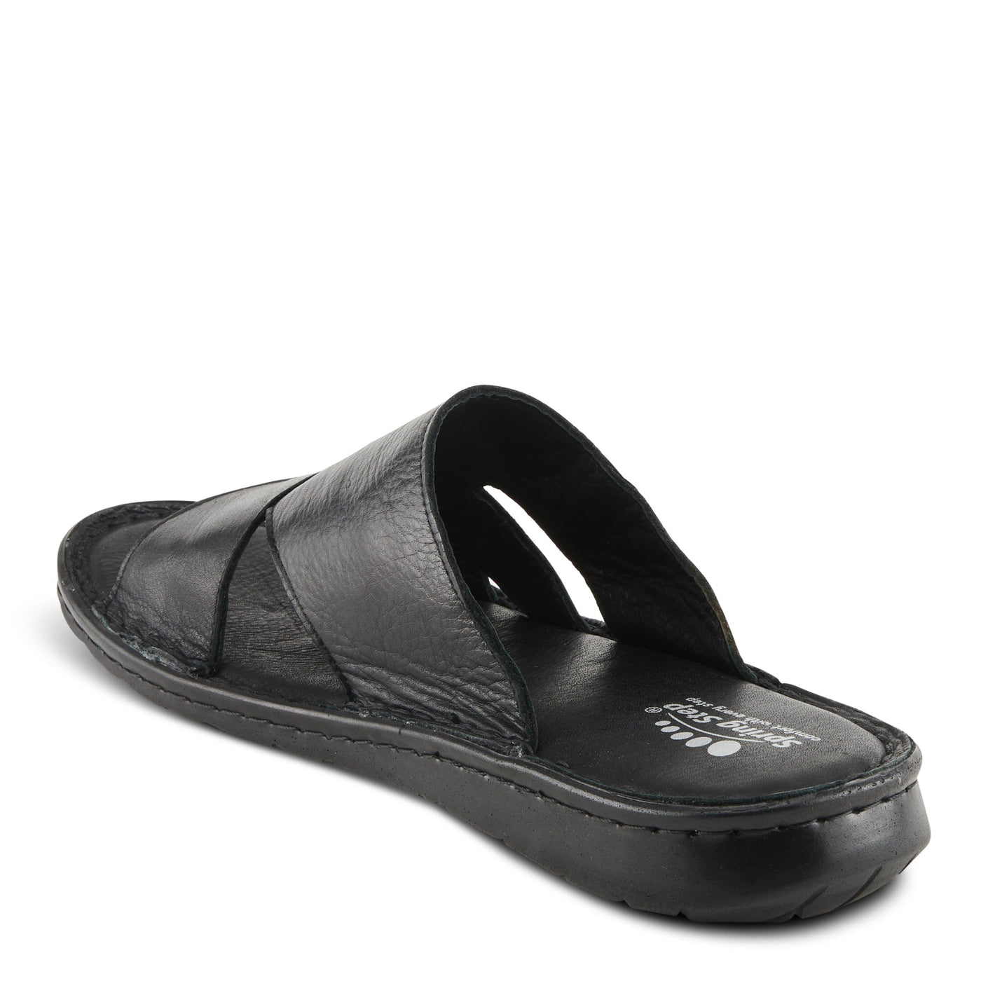 Spring Step Men Men's Nunzio All-Leather Slide Sandal - Cushioned Footbed Black EU 41 / US 8-8.5