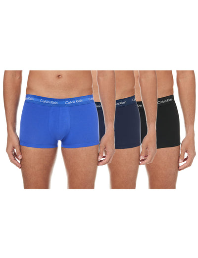 Calvin Klein Pack of 3 Boxer Man tripack Trunks CK Item U2664G Low Rise Trunk, 4KU Black/Blue Shadow/Cobalt Water, X-Large