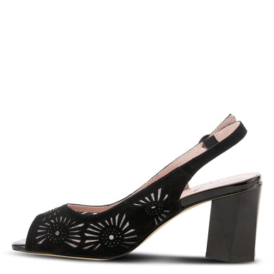 Azura Women's Engagement Heeled Sandal, Black Suede, 7.5-8