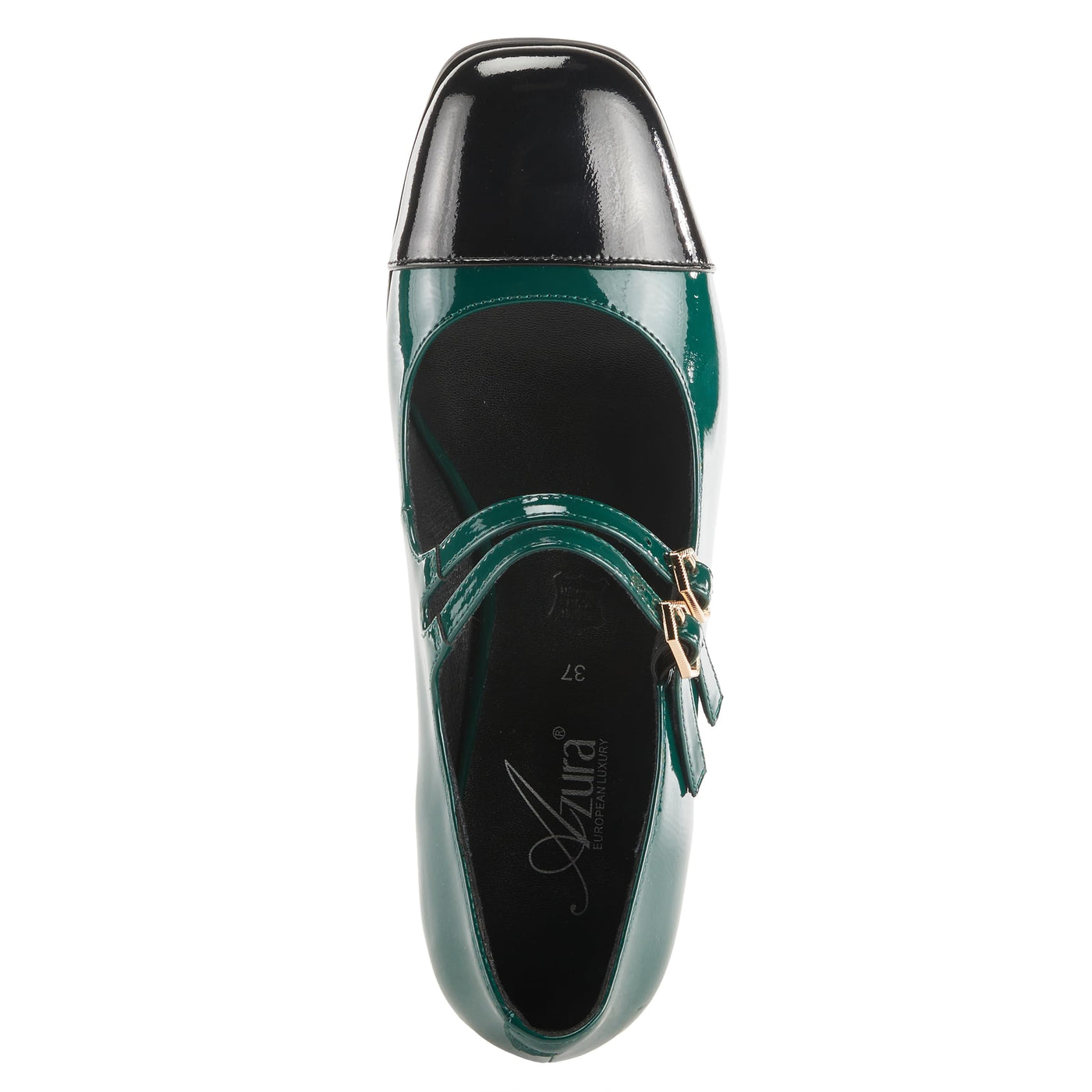Azura Women's Auraquartz Leather Heeled Mary Jane Shoe Green Multi Patent EU 39 / US 8.5