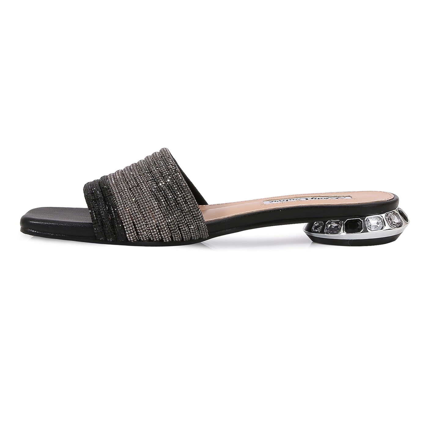 Lady Couture AMAZING Multi Color Straps Slide, Black Multi, 9