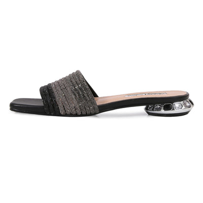 Lady Couture AMAZING Multi Color Straps Slide, Black Multi, 9
