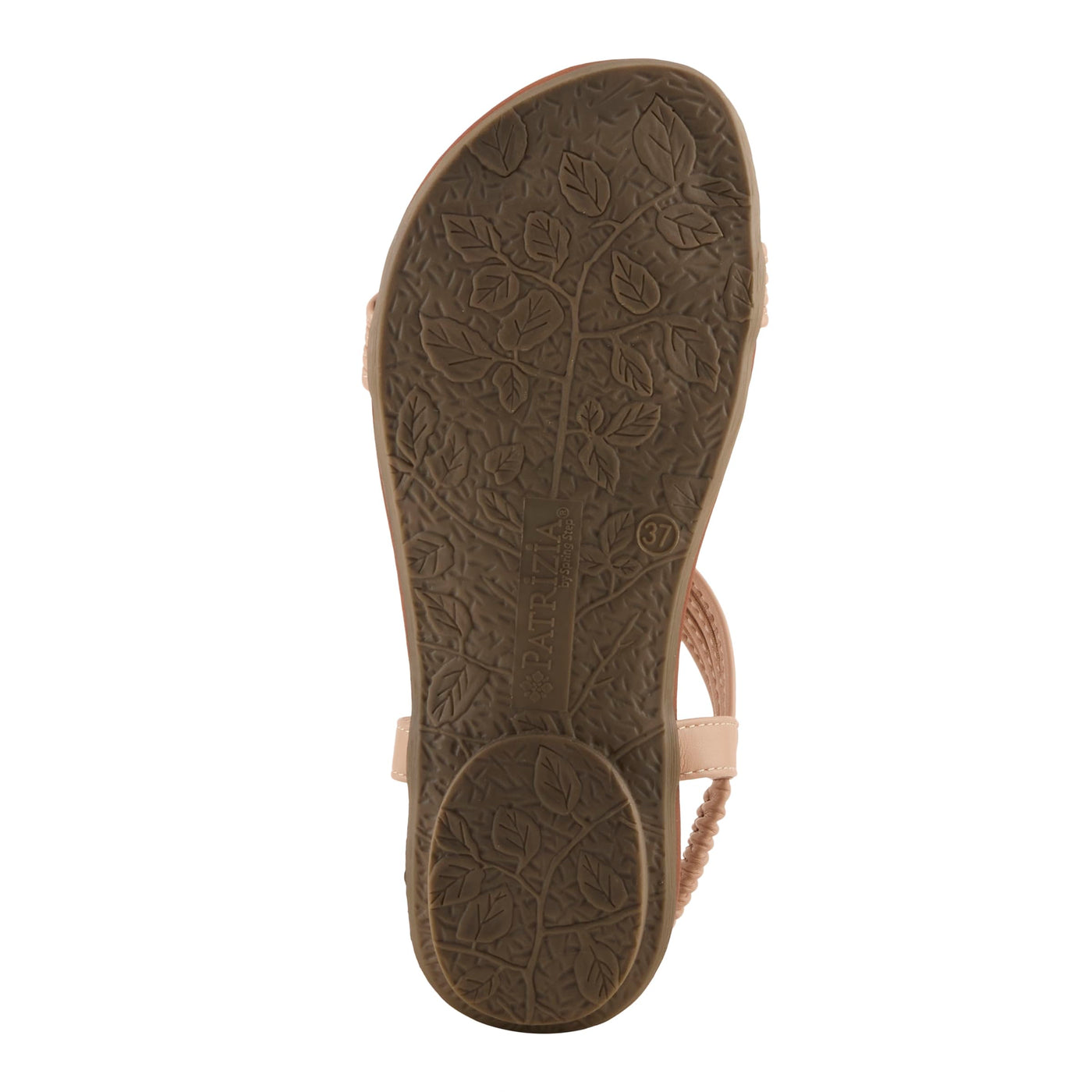 PATRIZIA Spring Step Nectarine Sandals for Womens - Ladies Sandals with Chic Flower Grabbing t-straps - Casuals Womens Sandals with Stretch Back Strap - Beige US 5.5-6