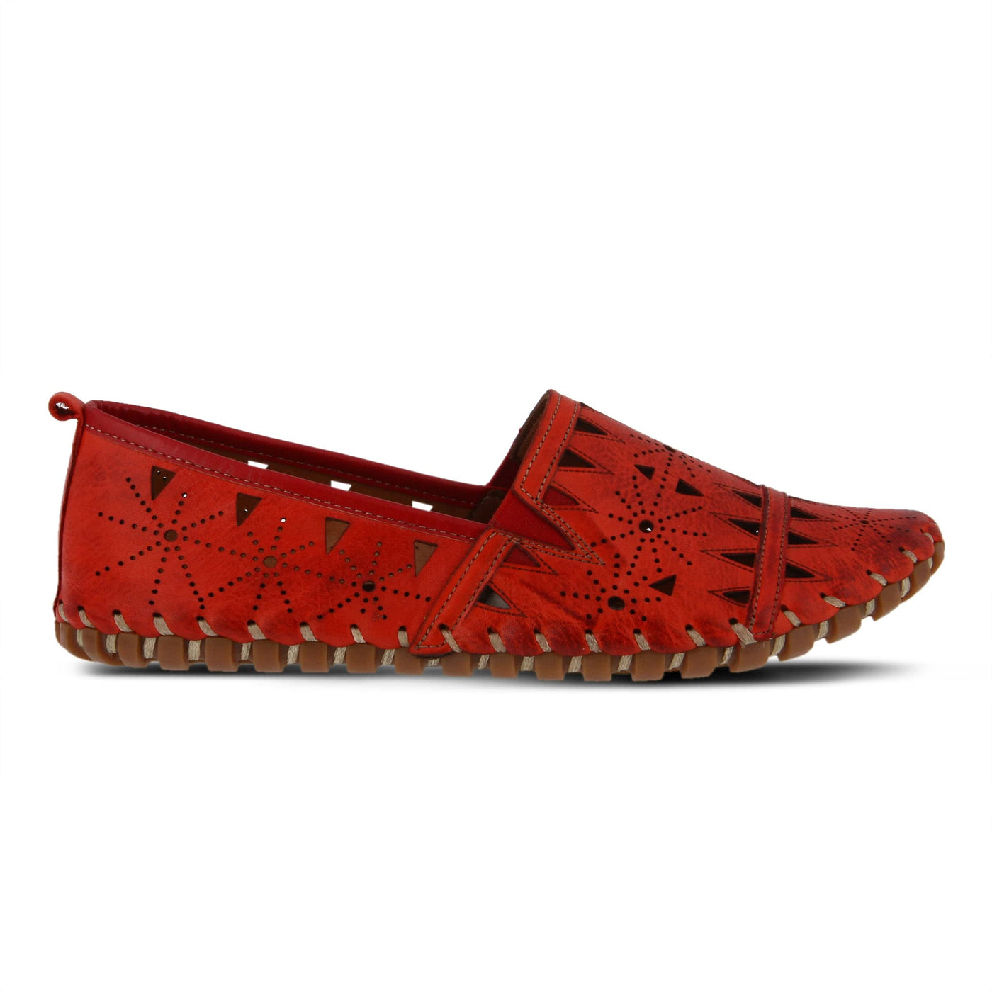 Spring Step Women's Leather Fusaro Loafer Shoe | Comfortable Slip-On Shoes with Rubber Outsole | Ladies Casual Walking Driving Loafers for Work | Red EU 42 / US 10.5-11