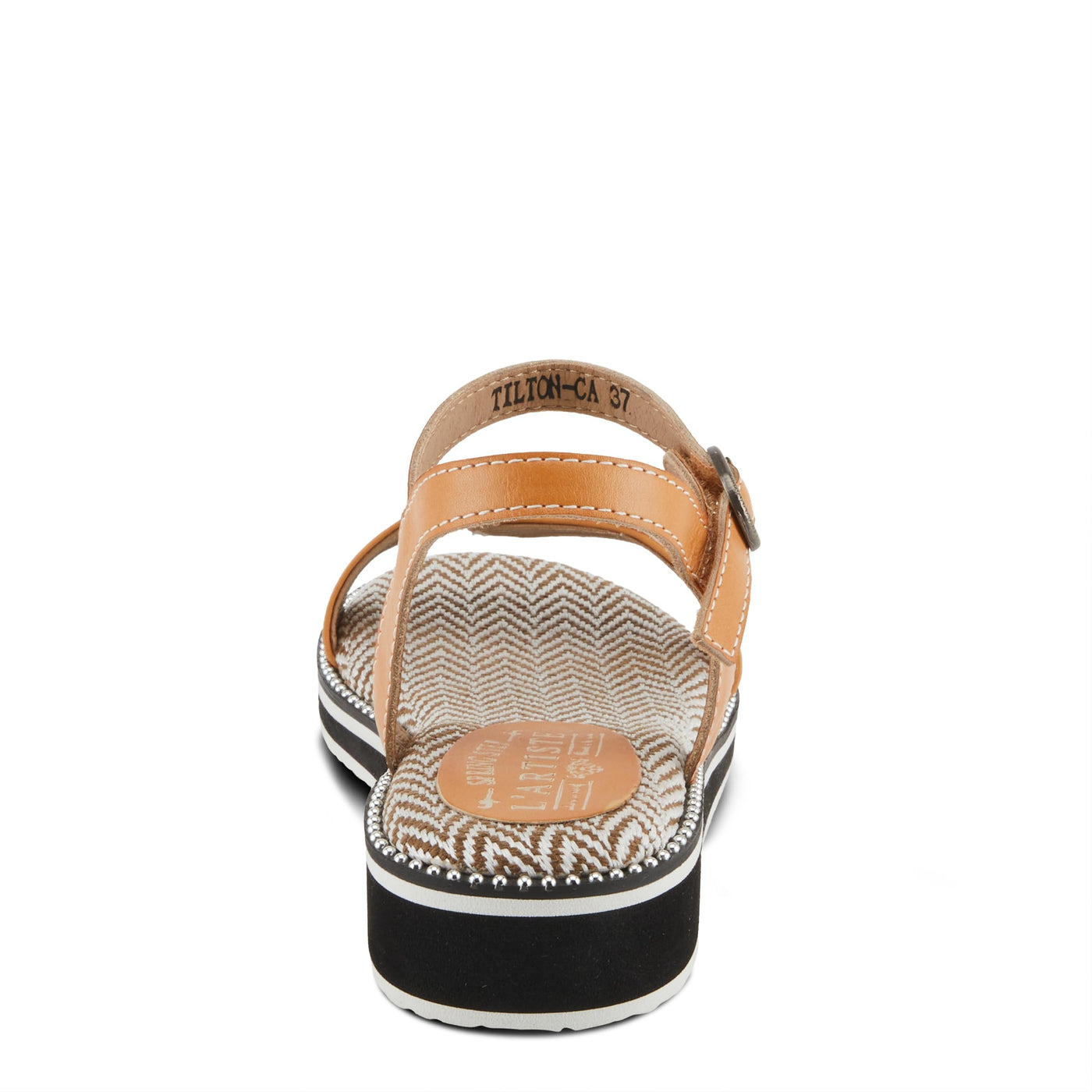 Spring Step L'Artiste Women's Tilton - Casual-Chic Hand-Painted Floral Sandals Camel EU 38 / US 7.5-8