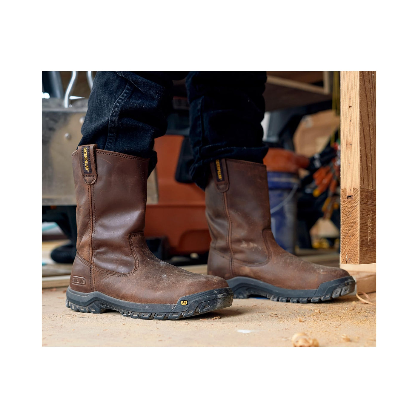 Cat Footwear Men's Drawbar Steel Toe Construction Boot, Summer Brown, 8.5